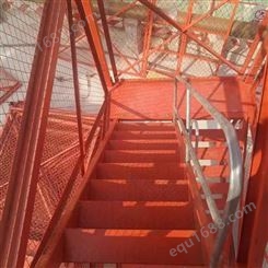 生产  框架式箱式梯笼 人行马道 厂家施工梯笼 型挂网式安全爬梯 西宁安全梯笼