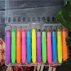 厂家直供丝滑炫彩棒扭扭棒12色旋转式水溶性儿童蜡笔绘画笔