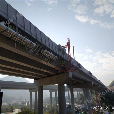 高架桥排水管安装吊篮台车 遥控行走升降 博奥380V电动款