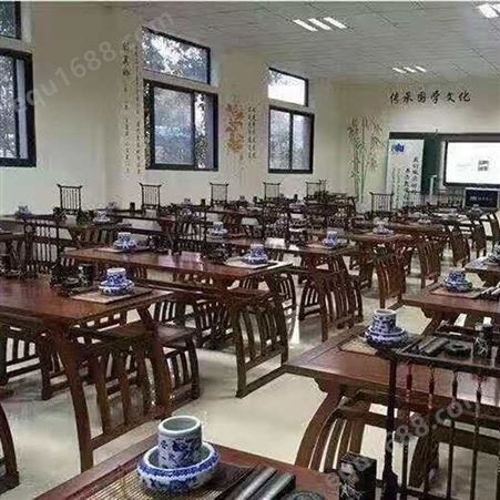 北京国学培训学校定制书法桌 中式学习桌 智学校园安装定制