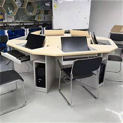 智学校园 六边形折叠电脑桌 通风散热好的电脑桌 