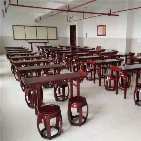 北京国学培训学校定制书法桌 中式学习桌 智学校园安装定制