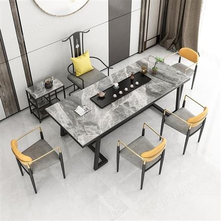 鼎富DF142岩板茶桌椅组合新中式中国风喝茶办公室泡茶桌