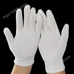 中绸厂家批发白色棉手套 非一次性作业防汗礼仪文玩手袜 耐磨防滑防护手套