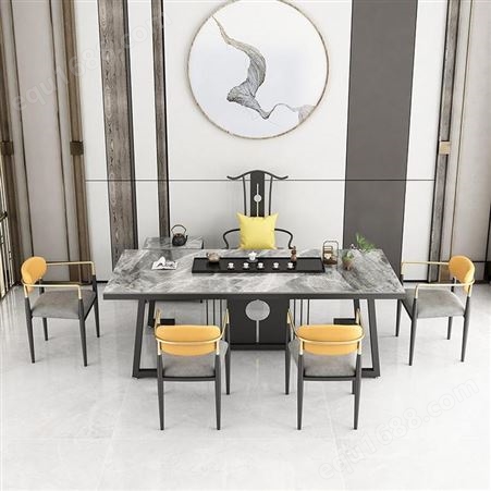 鼎富DF142岩板茶桌椅组合新中式中国风喝茶办公室泡茶桌