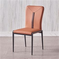 鼎富DF549皮餐椅家用 设计师餐椅餐厅餐桌椅 靠背软包北欧书椅
