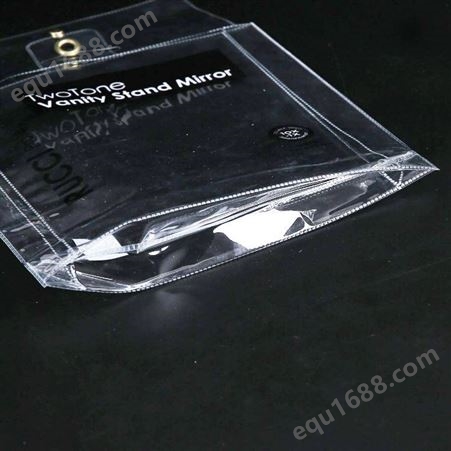 定制透明PVC铜铁环四合扣插底挂孔精品塑料包装袋 一件代发