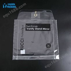 定制透明PVC铜铁环四合扣插底挂孔精品塑料包装袋 一件代发