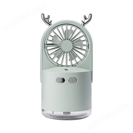 金御实业 喷雾加湿制冷小风扇 便携式小鹿加湿器 办公室桌面电扇空调 迷你学生宿舍USB可充电喷水风扇