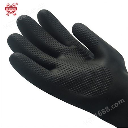 威蝶碟劳保加厚安全防护手套批发机械工业耐酸碱乳胶手套