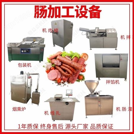 红肠加工设备 台烤肠生产线 广式腊肠制作机器 风干肠灌肠设备厂家