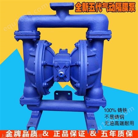 上海上球牌铸铁气动隔膜泵QBY5-50Z铸铁四氟膜片