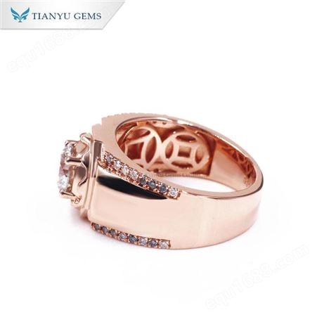北京莫桑钻石戒指纯银18K金情侣结婚订婚送男友生日礼物