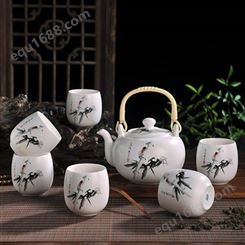 景德镇陶瓷茶具套装 家用功夫茶具 创意中式提梁茶壶茶碗茶具
