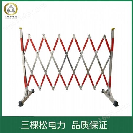 三棵松 不锈钢伸缩围栏-SKS-BXGWL施工安全隔离片式护栏-不锈钢片式伸缩围栏