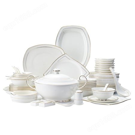 餐具套装碗盘家用中式高档碗碟奢华欧式骨瓷景德镇陶瓷碗套装组合