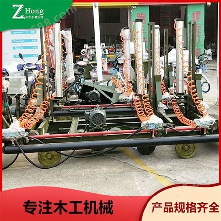 半自动气缸压料跑车-金华中宏-深圳自动跑车带锯机-木工机械-跑车带锯机厂家