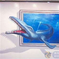 枣庄 飞天游龙  墙体3d立体彩绘 手绘3d立体画 量大从优