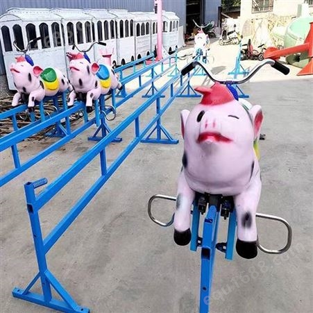 销售供应红骑猪快跑亲子互动无动力游乐设备