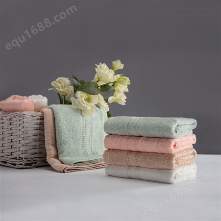 竹印象 毛巾手工皂两件套紫色毛巾小礼盒03009
