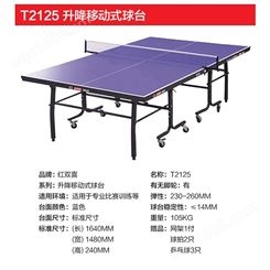红双喜DHS升降式乒乓球桌 室内乒乓球台 训练比赛用乒乓球案子DXBC010-1(T2125)