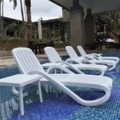 白色户外沙滩折叠休闲躺椅舒纳和直供室内外可用泳池躺椅户外泳池躺椅