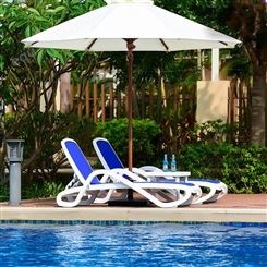 广州星级酒店泳池躺椅意大利进口ABS塑料沙滩椅水上乐园户外沙滩椅