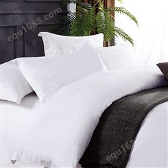 酒店布草 四件套 纯棉80支白色 宾馆床单被套 民宿床上用品 可定制