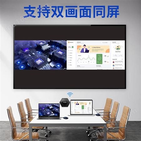 北京瓴地 快立享QuickShare会议无线投屏器HDMI传输高清音视频同屏手机笔记本电脑连接显示器电视投影仪 商务版配一个USB发射器（支持双画面同屏） 单画面一拖一