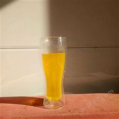 河北供应  双层玻璃  啤酒杯子  足球庆祝扎啤杯  创意手工玻璃  泡茶器  耐热玻璃  花茶杯
