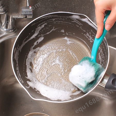 克林莱厨房长柄清洁擦家用去污洗碗刷锅百洁布可挂式水槽灶台刷子