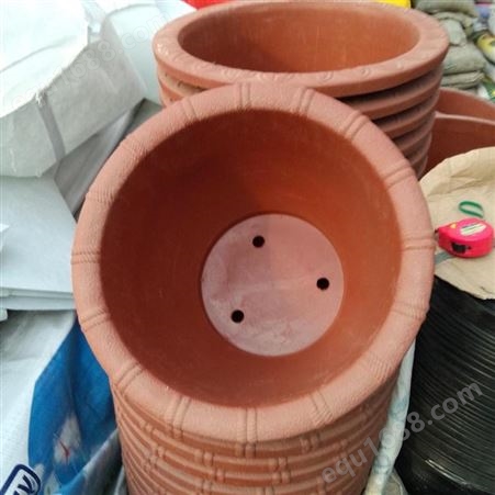 加厚塑料花盆 砖红色塑料花盆 口径30-80 使用5-8年