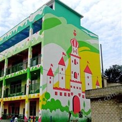 湖南幼儿园彩绘 湖南幼儿园墙绘公司 围墙彩绘 外墙装饰 光盛装饰