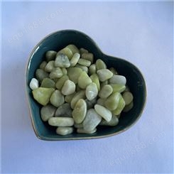 供应 绿色玉石 五彩豆石 园艺盆栽彩色石子 机制抛光鹅卵石