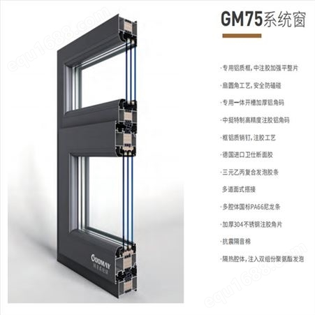 秦皇岛GM75系统窗 开启灵活可按需定制自有施工