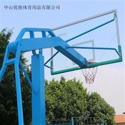 新会区可移动式 学校篮球架 篮球场画线