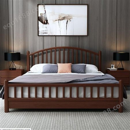 北欧日式实木床1.8m*1.5双人单人主卧室床现代新中式简约家具