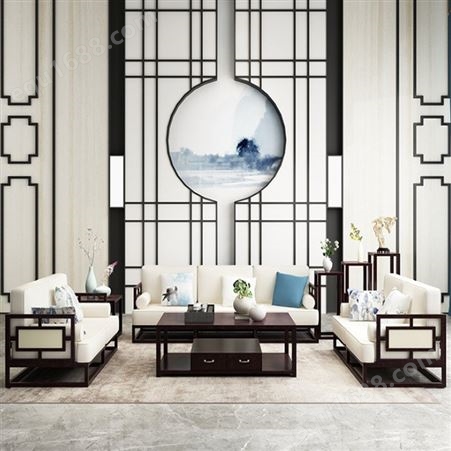 上海白蜡木沙发 胡桃木现代沙发组合  酒店沙发组合