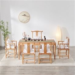 广东厂家直供接待室洽谈桌套装现公室 现代简约实木家用茶桌椅组合