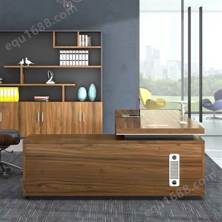 新中式BOSS办公桌可定制 产地货源现代简约风格人造板材质批发