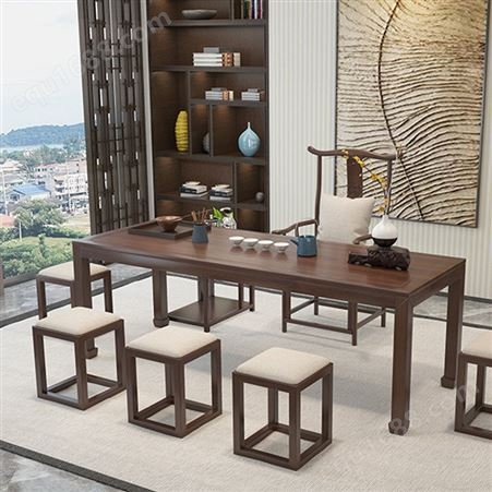 实木大板桌 原木泡茶桌 餐桌椅组合 茶台茶几整板会议桌 长桌办公桌子