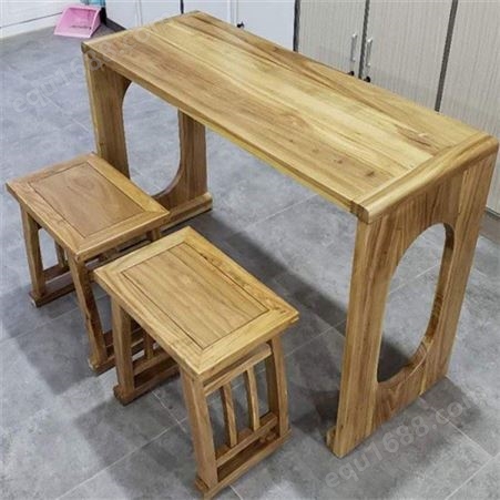 衡水生产 写字台国学桌 中式实木仿古教师桌 原木色书房 国学桌