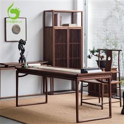 胡桃木实木书桌 新中式现公桌 椅轻奢写字书台 书房家具套装组合